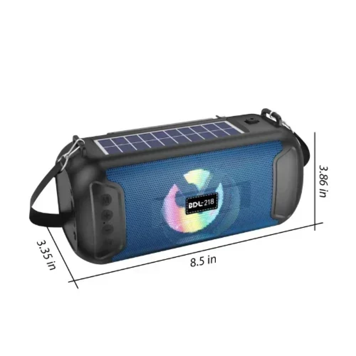 BDL-218 Φορητό Ασύρματο Ηχείο Bluetooth με φακό & ηλιακό πάνελ φόρτισης - Μπλε