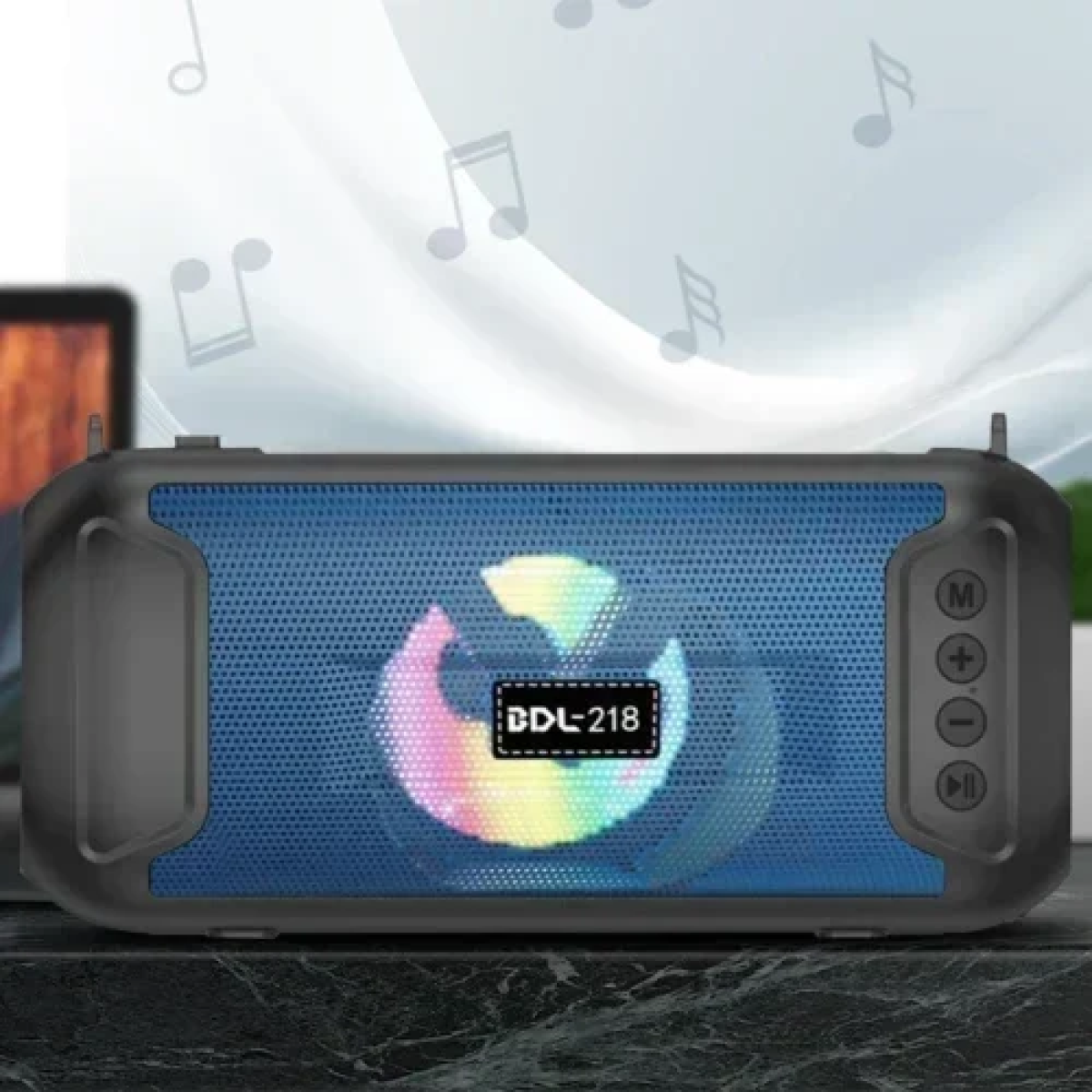 BDL-218 Φορητό Ασύρματο Ηχείο Bluetooth με φακό & ηλιακό πάνελ φόρτισης - Μπλε