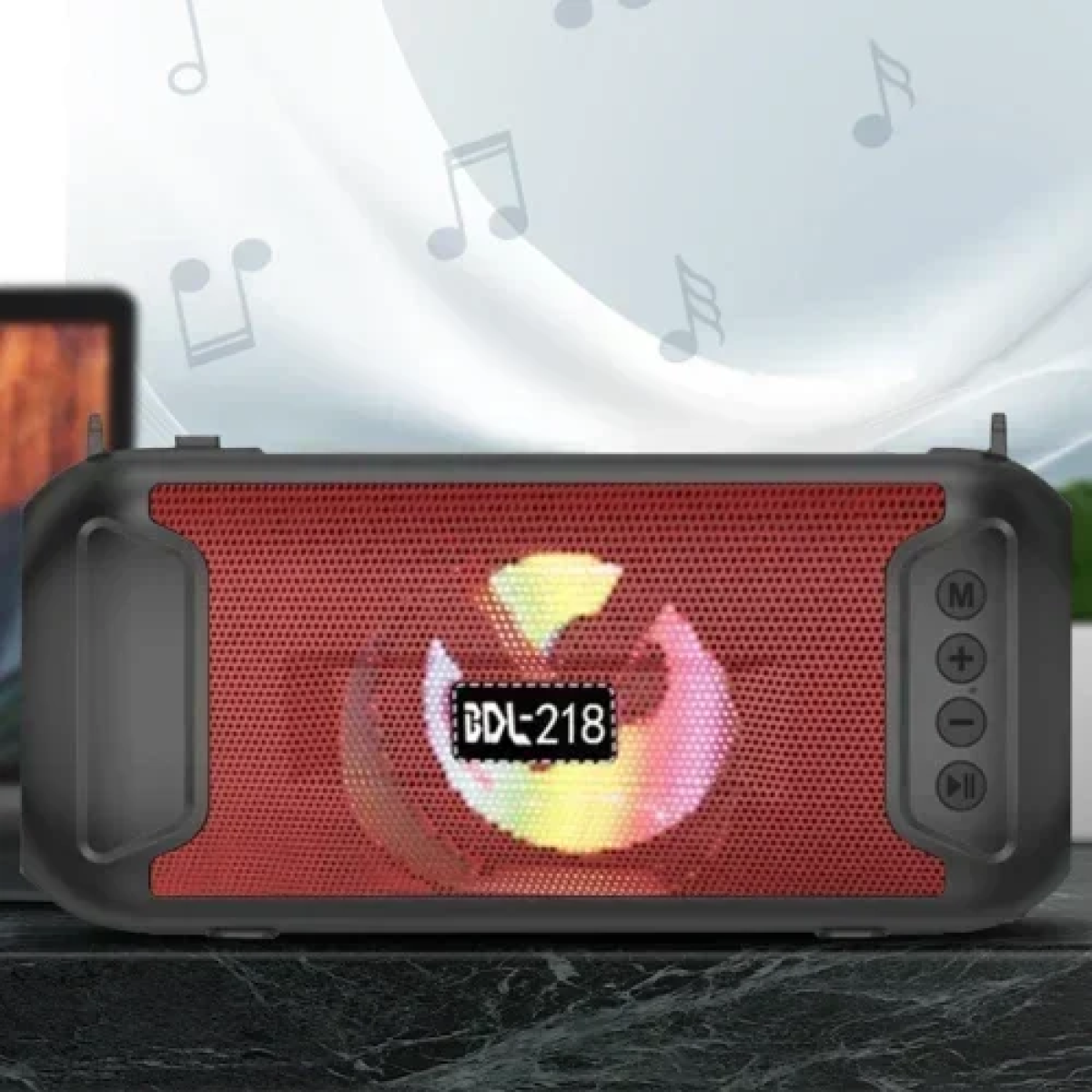 BDL-218 Φορητό Ασύρματο Ηχείο Bluetooth με φακό & ηλιακό πάνελ φόρτισης - Κόκκινο