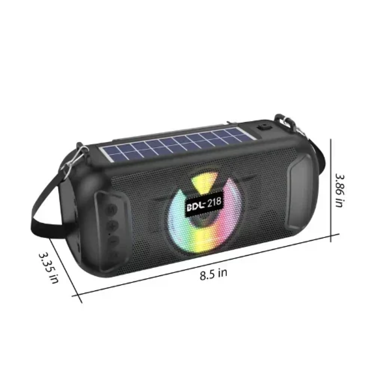 BDL-218 Φορητό Ασύρματο Ηχείο Bluetooth με φακό & ηλιακό πάνελ φόρτισης - Μαύρο
