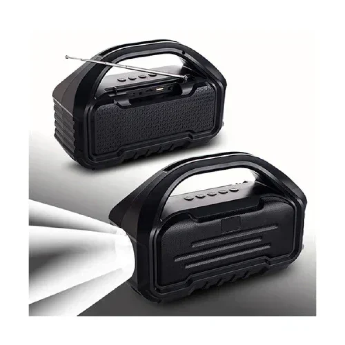 SY-948 Φορητό Ηλιακό Ασύρματο Ηχείο Bluetooth με κεραία & φακό BT/TF/AUX/FM στερεοφωνικό ήχο - Μαύρο