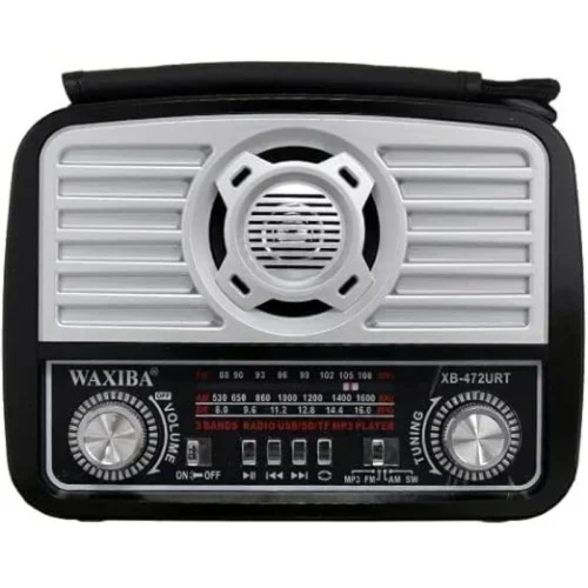 Waxiba XB-472URT Φορητό Ασύρματο Ραδιόφωνο AM/FM/SW με Φακό USB/TF/SD - Μαύρο