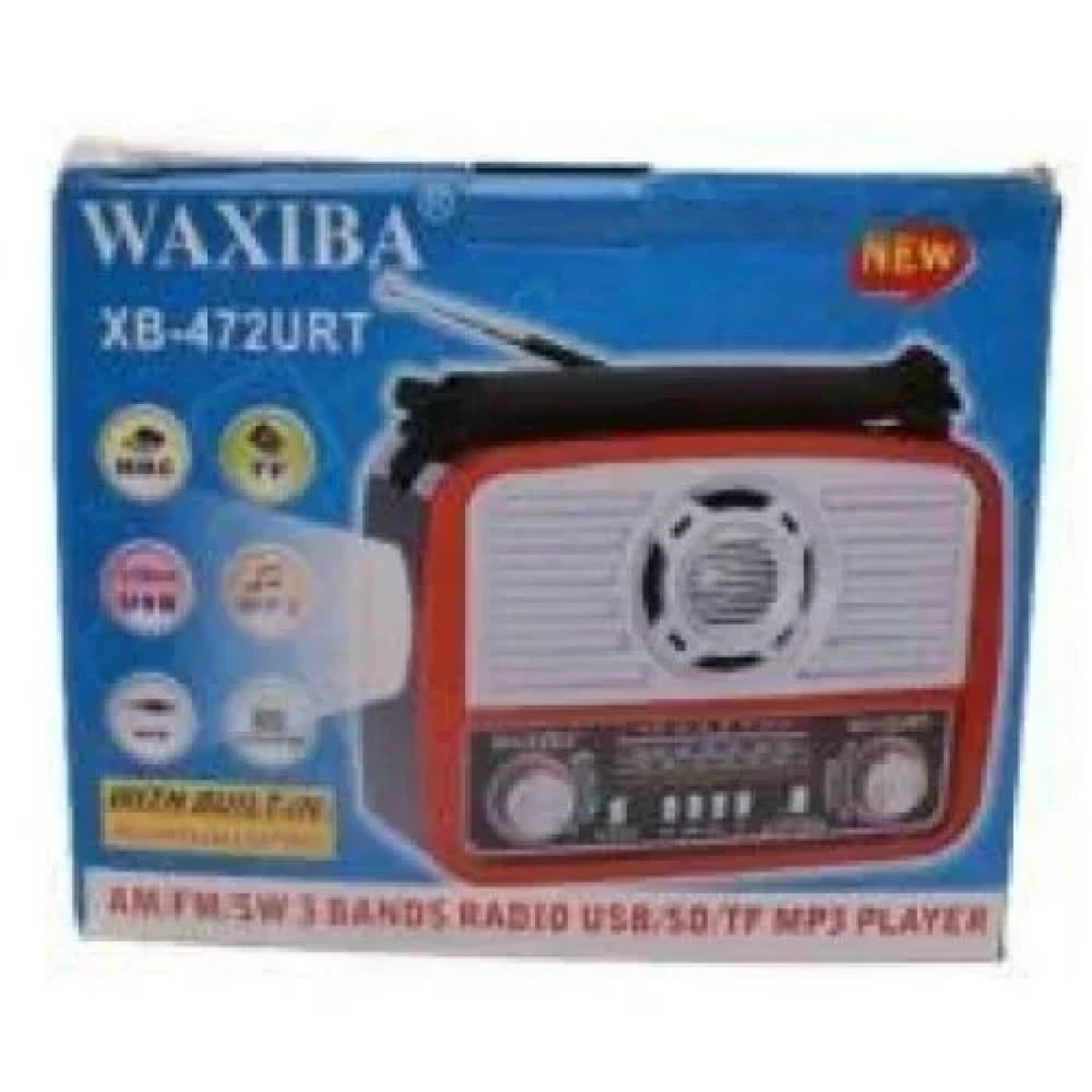 Waxiba XB-472URT Φορητό Ασύρματο Ραδιόφωνο AM/FM/SW με Φακό USB/TF/SD - Κόκκινο