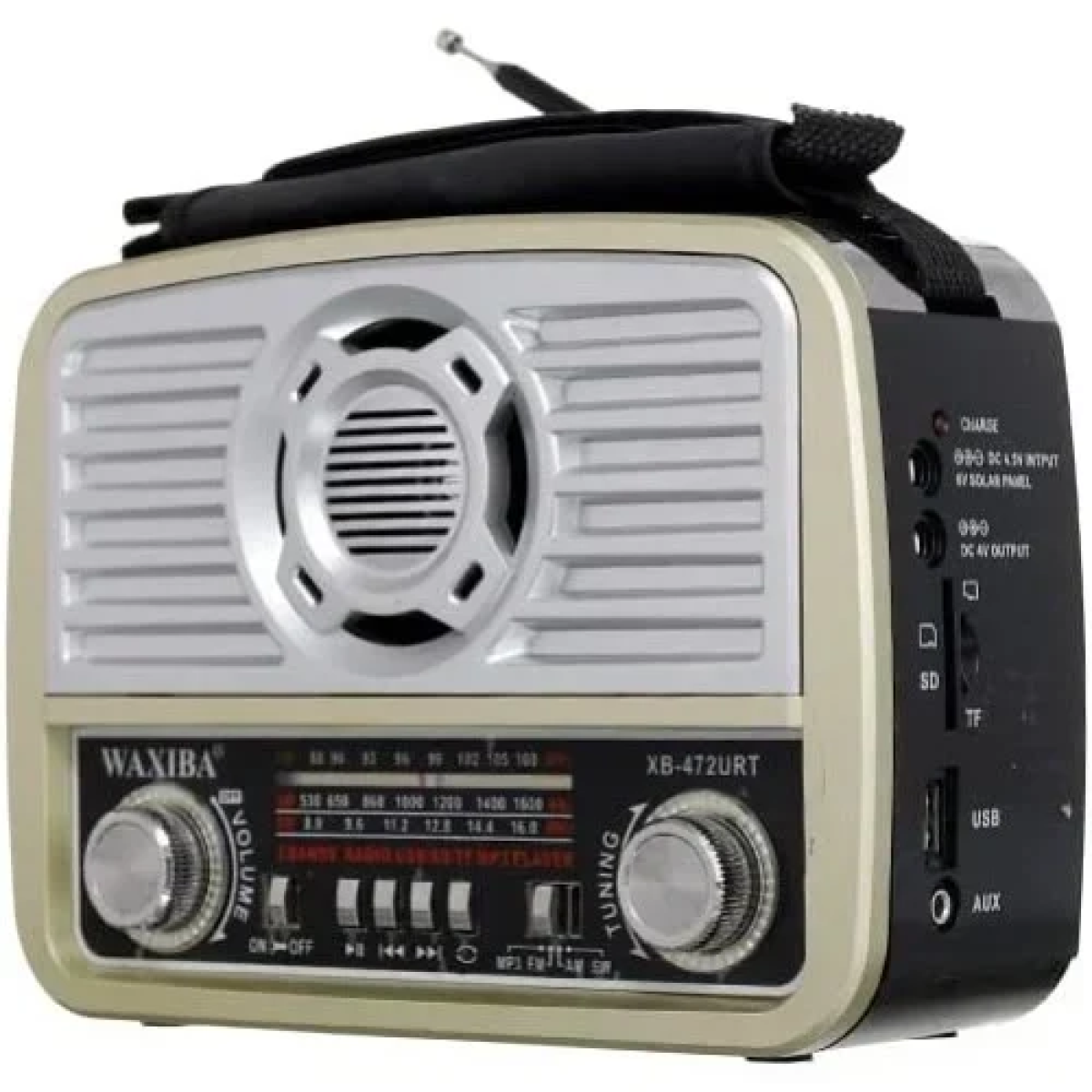 Waxiba XB-472URT Φορητό Ασύρματο Ραδιόφωνο AM/FM/SW με Φακό USB/TF/SD - Χρυσό