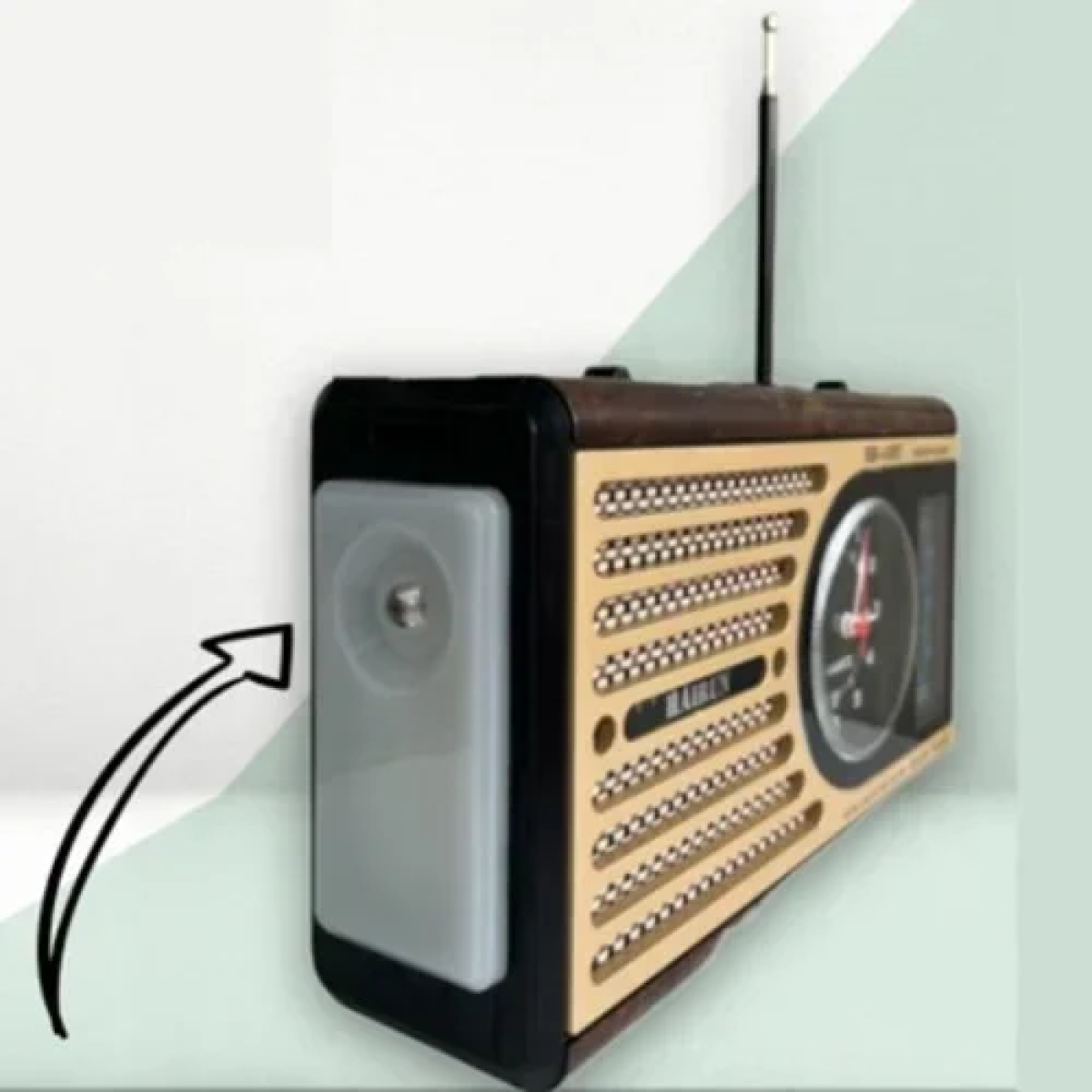 Hairun HR-41BT Φορητό Ραδιόφωνο Επαναφορτιζόμενο Bluetooth/USB/SD με φακό & ρολόι