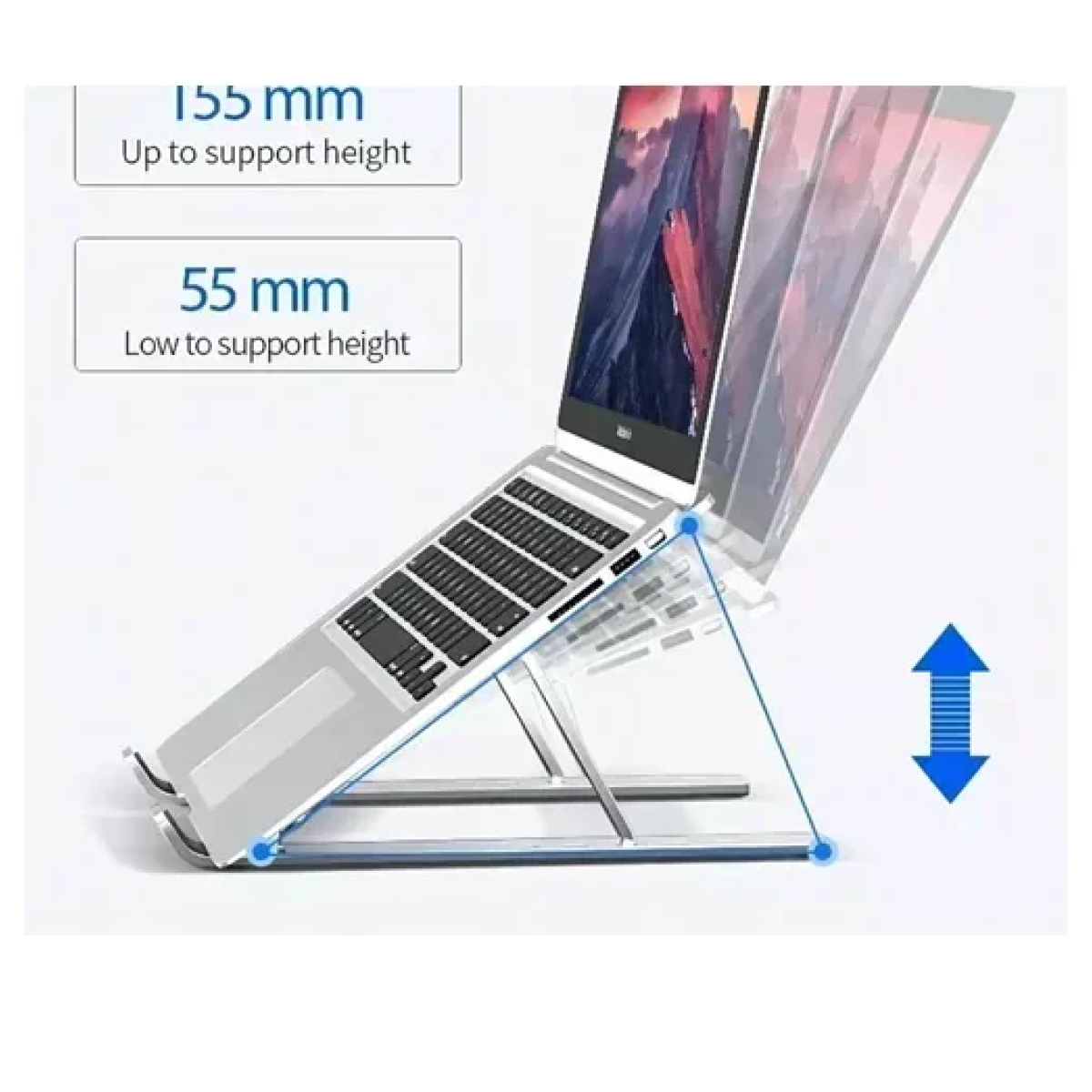 Μεταλλική πτυσσόμενη βάση για Laptop 7″-15″ SP-020 ασημί - Image 2