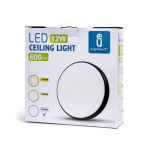 Πλαφονιέρα οροφής LED 12W Ø23cm μαύρο