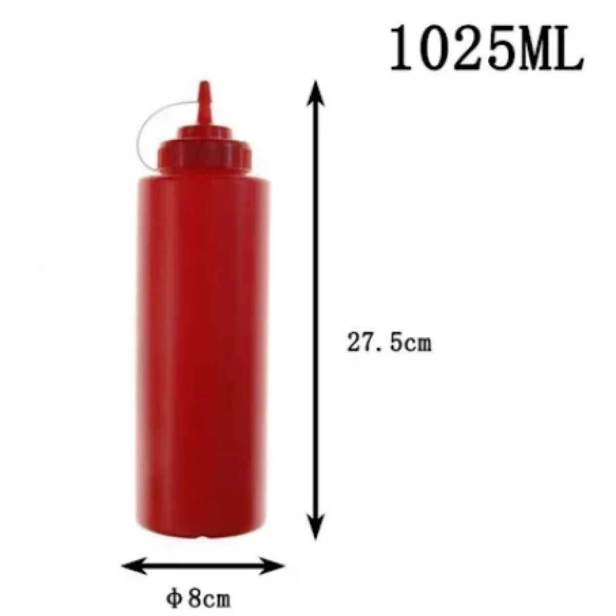 Πλαστικό Μπουκάλι Διανεμητής Σάλτσας 1025ml Κόκκινο