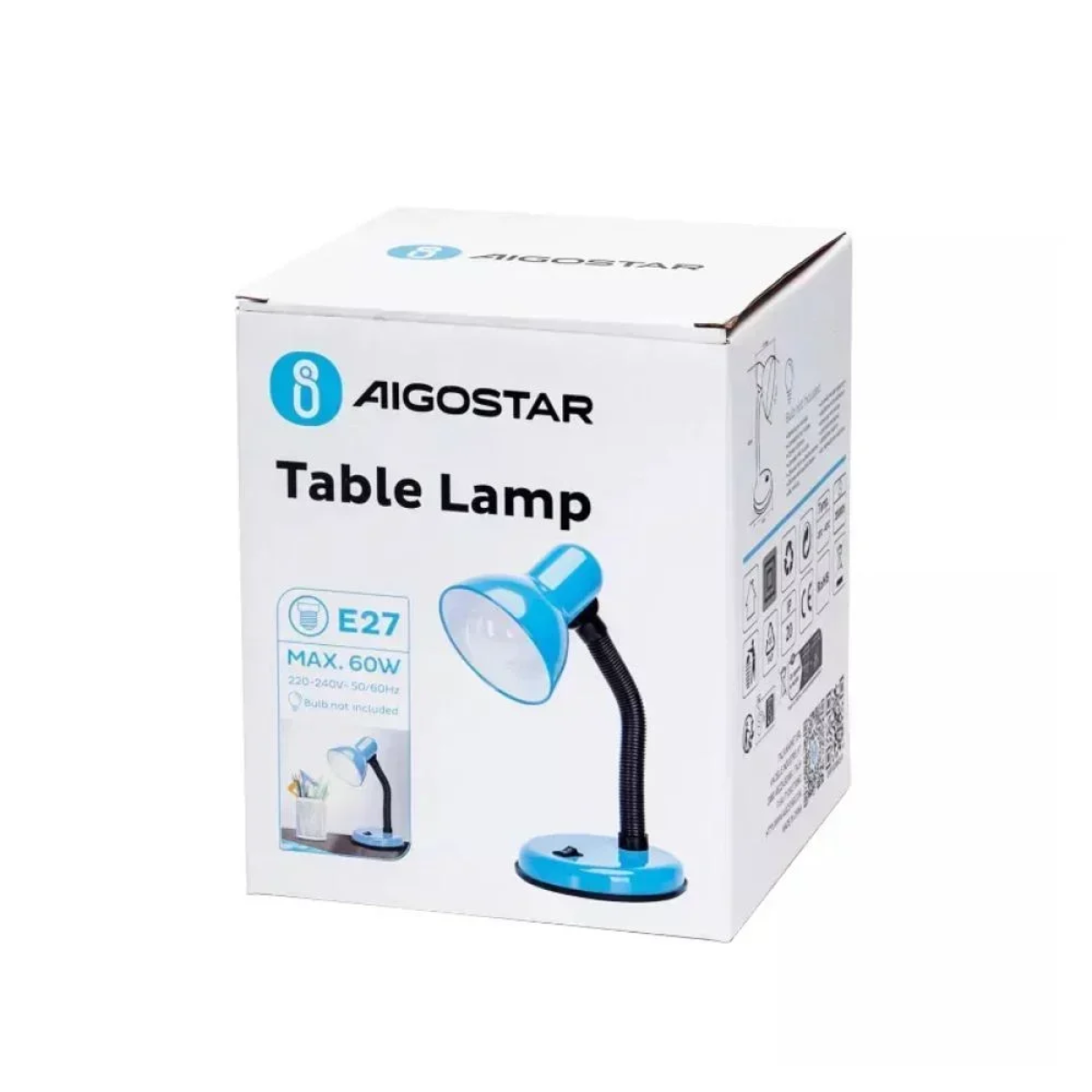 Πορτατίφ Γραφείου Ε27 Μπλε 31cm Aigostar
