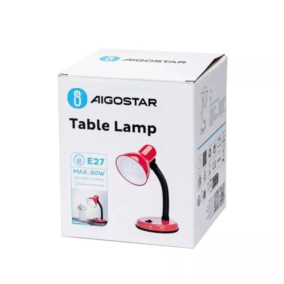 Πορτατίφ Γραφείου Ε27 Κόκκινο 31cm Aigostar