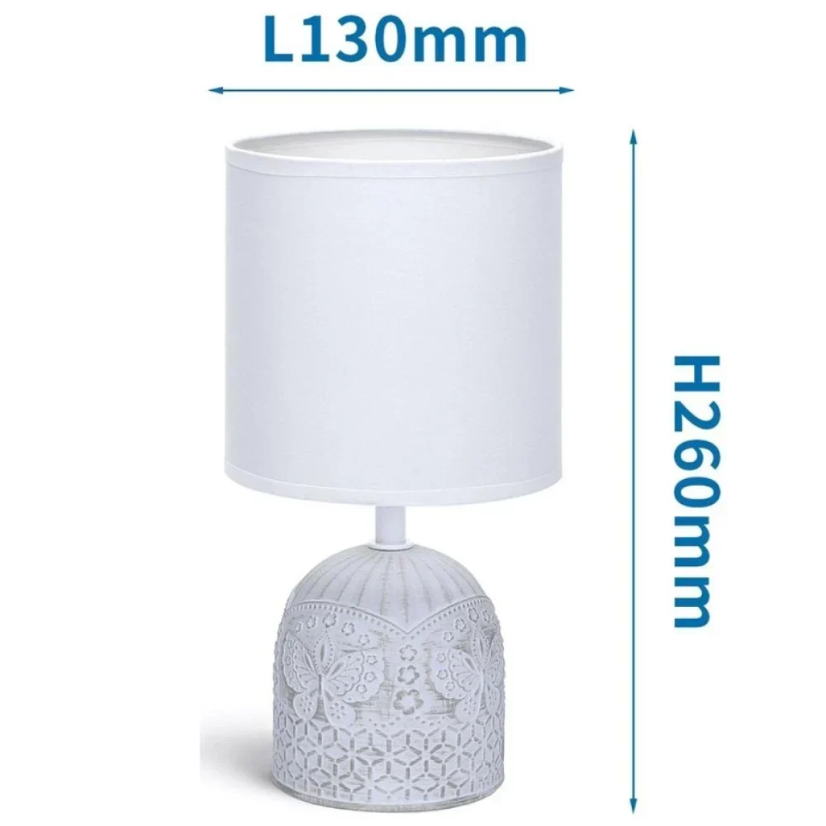 Πορτατίφ με Υφασμάτινο Καπέλο E14 Λευκό 13x26cm Aigostar
