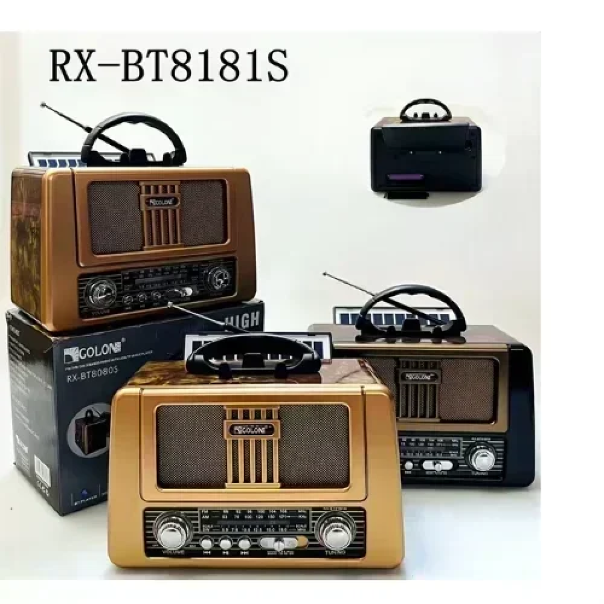 RX-BT8181S Φορητό Ραδιόφωνο με Ηλιακό πάνελ Bluetooth/USB/TF - Καφέ