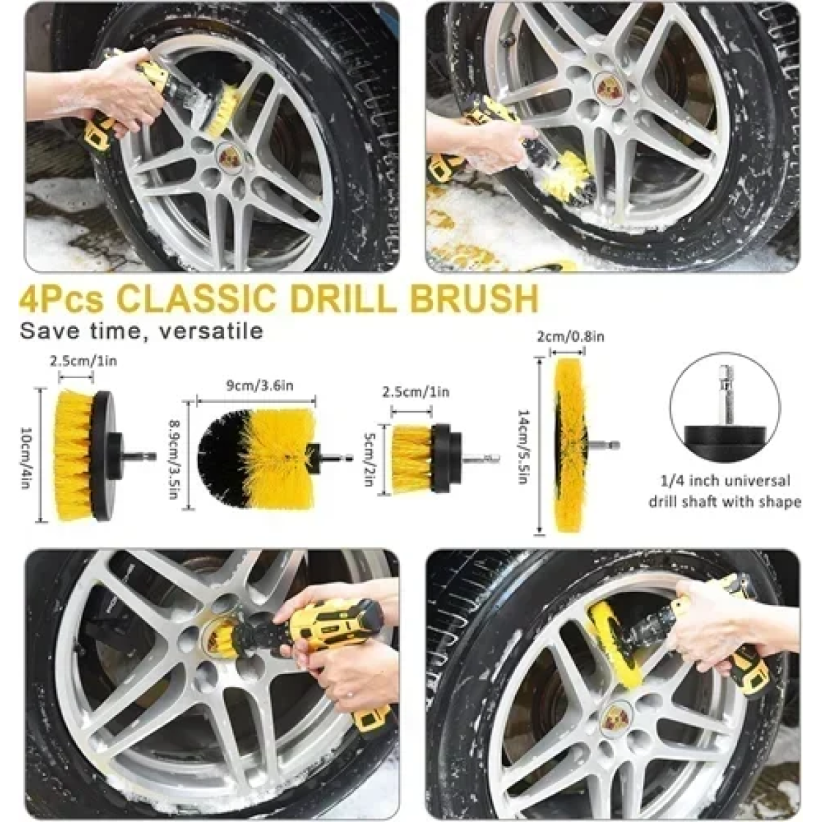 Σετ 22 τεμαχίων για καθαρισμό αυτοκινήτου - Car Wash Brush Set Jiageng - κίτρινο - Image 3