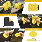 Σετ 22 τεμαχίων για καθαρισμό αυτοκινήτου - Car Wash Brush Set Jiageng - κίτρινο - Image 4