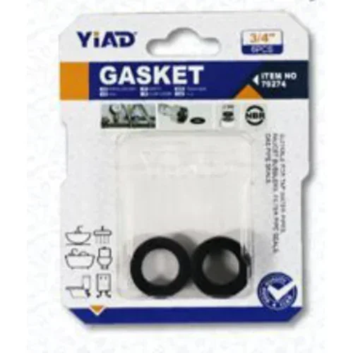 Σετ τσιμούχες 3/4'' 6τμχ μαύρες Yiad 79274