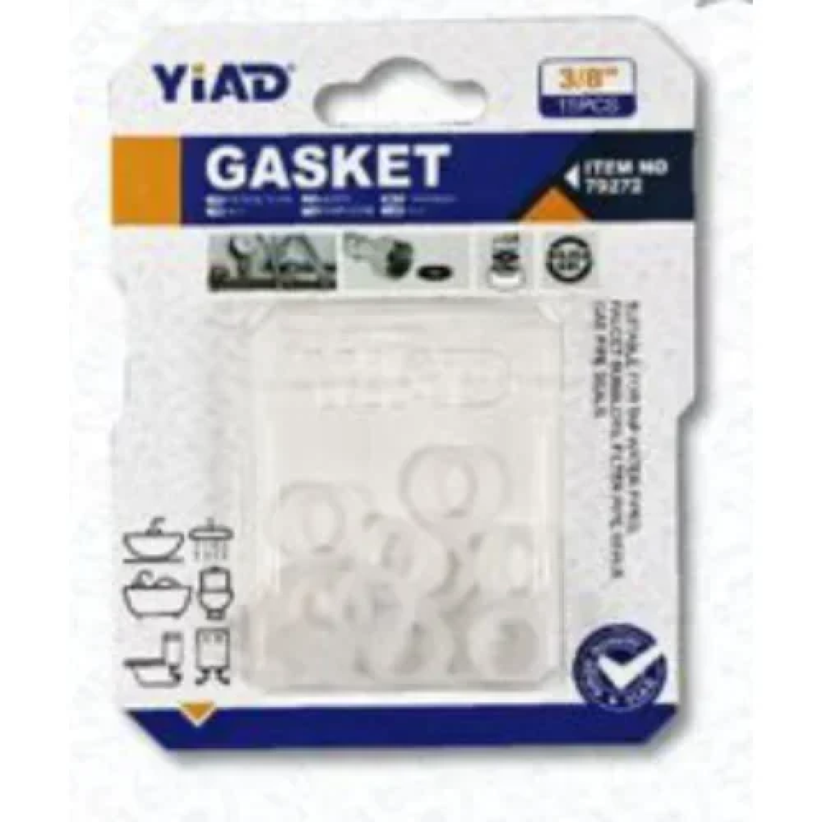 Σετ τσιμούχες 3/8'' 15τμχ λευκές Yiad 79272