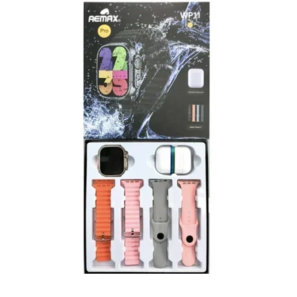 Smartwatch με ασύρματα ακουστικά και 4 διακοσμητικά λουριά Remax WP11