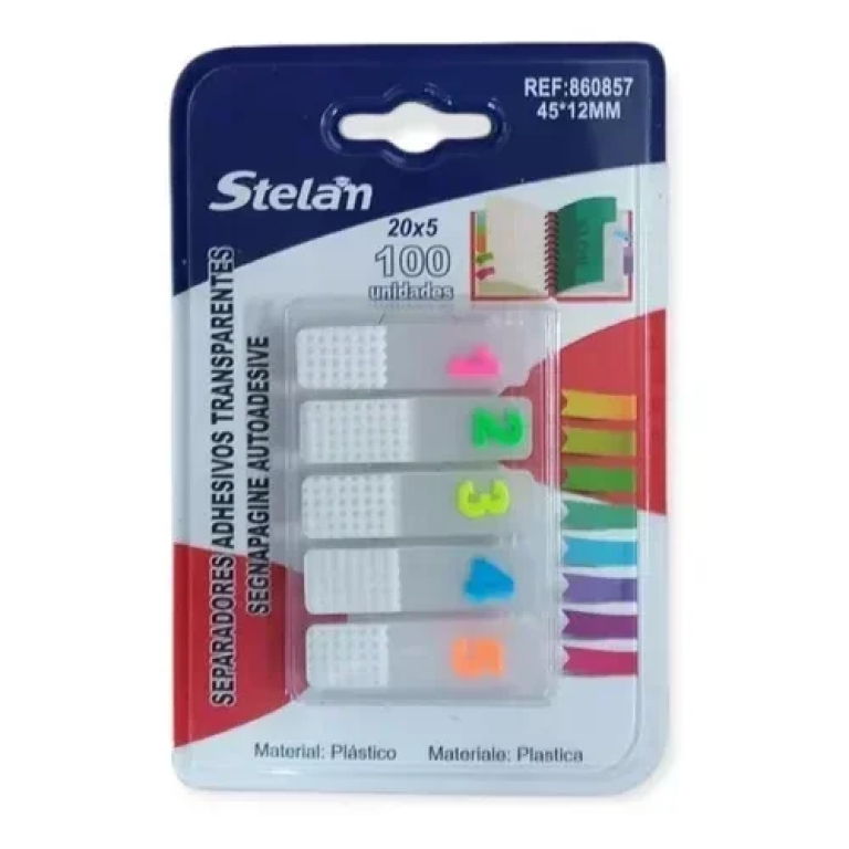 Αυτοκόλλητα Διαχωριστικά Διαφανή με αριθμούς 1-5 100τμχ Stelan 860857