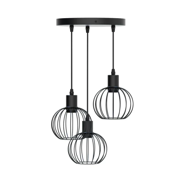 Σιδερένιο Κρεμαστό Φωτιστικό Οροφής 3 x E27 MAX.120W 150x26cm Μαύρο Aigostar