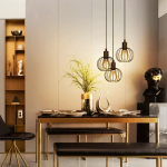 Σιδερένιο Κρεμαστό Φωτιστικό Οροφής 3 x E27 MAX.120W 150x26cm Μαύρο Aigostar