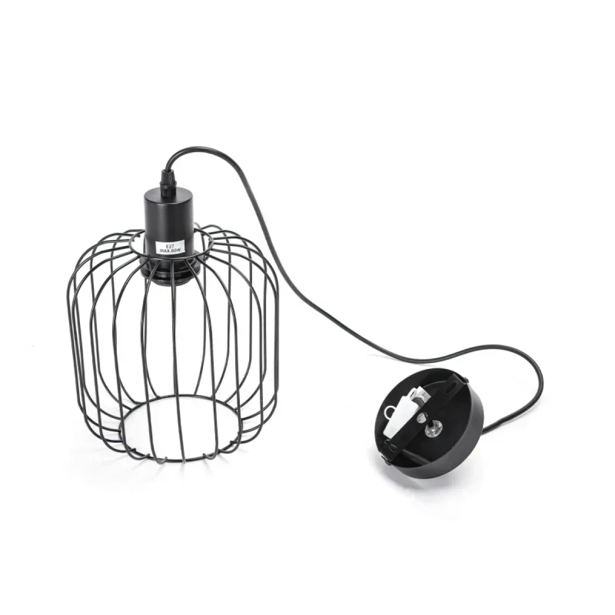 Σιδερένιο Κρεμαστό Φωτιστικό Οροφής 1 x E27 MAX.60W Μαύρο Aigostar