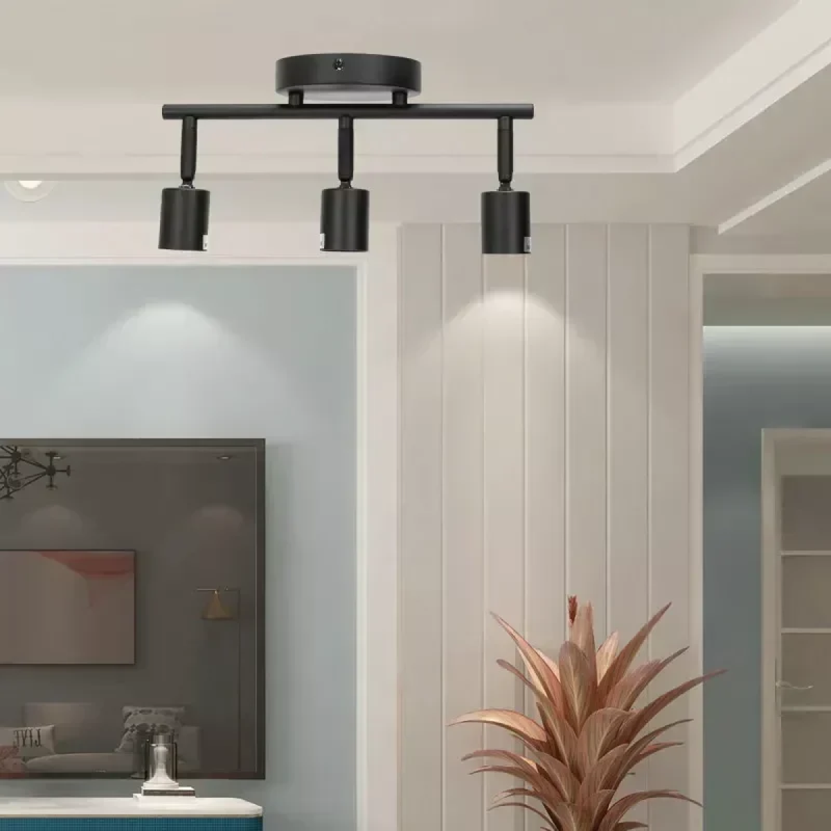 Φωτιστικό LED Οροφής με 3 Σποτ GU10 60W Aigostar - Μαύρο