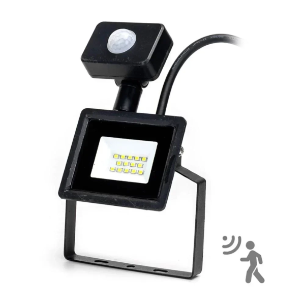 Στεγανός Προβολέας LED 10W Ψυχρό Λευκό 6500K με Αισθητήρα Κίνησης 750lm IP65