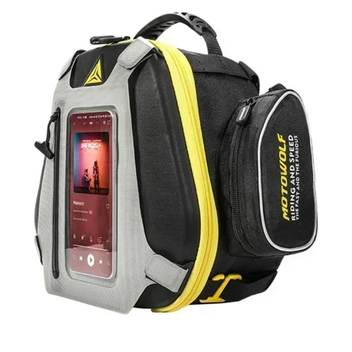 Tank Bag μοτοσυκλέτας 10L με Tanlock και αδιάβροχη θήκη κινητού Motowolf MDL0711 μαύρο/κίτρινο - Image 3