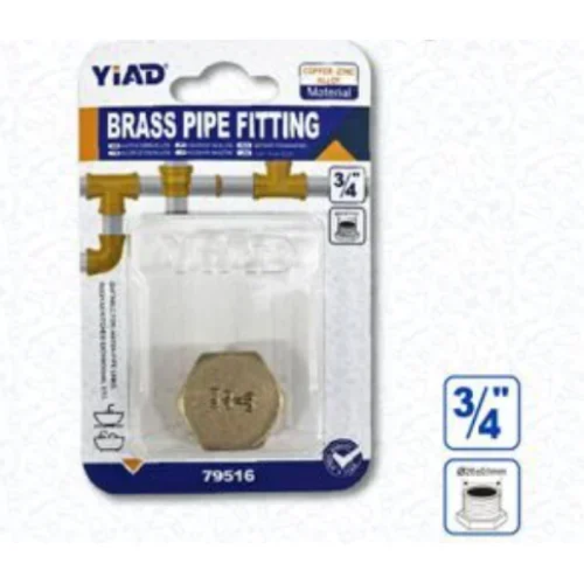 Τάπα Ορειχάλκινη Θηλυκή 3/4'' Yiad 79514