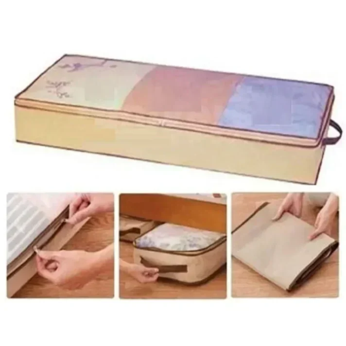 Θήκη Ρούχων Με Φερμουάρ 80*45*15cm 5206753016830 Μπεζ-Μαύρη