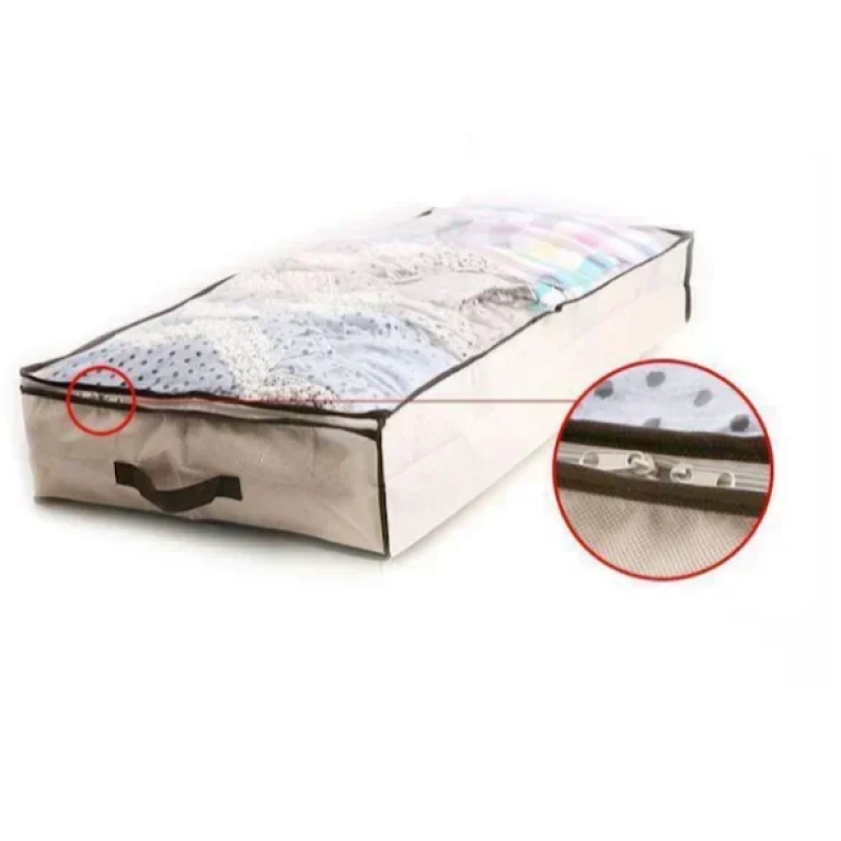 Θήκη Ρούχων Με Φερμουάρ 80*45*15cm 5206753016830 Μπεζ-Μαύρη