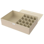 Tpster 29448 Υφασμάτινο Organizer Συρταριών Ρούχων Μπεζ Mε Καπάκι 17 Θέσεων 43x28x11cm