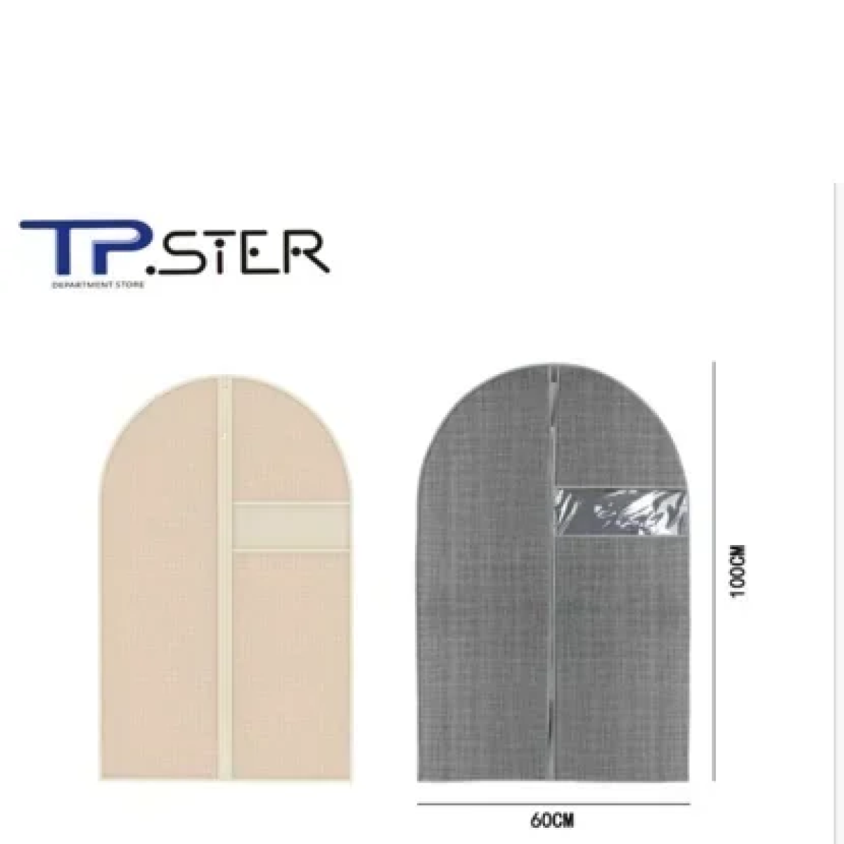 Tpster 29456 Υφασμάτινη Κρεμαστή Θήκη Αποθήκευσης Ρούχων σε Γκρι Χρώμα 60x100cm