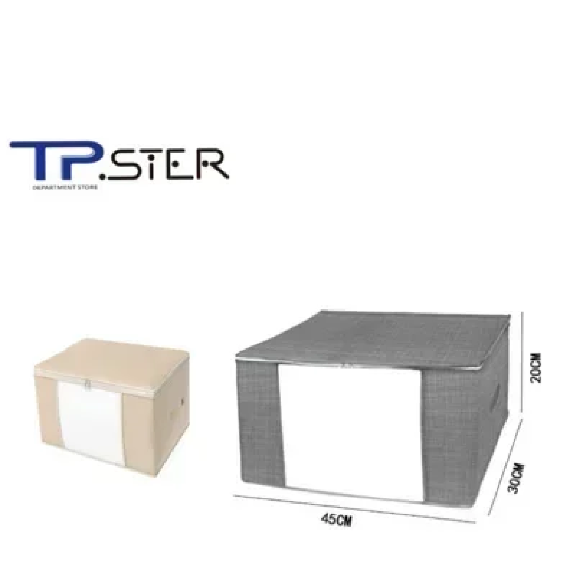 Tpster 29458 Θήκη Αποθήκευσης Ρούχων σε Γκρι Χρώμα 45x30x20cm