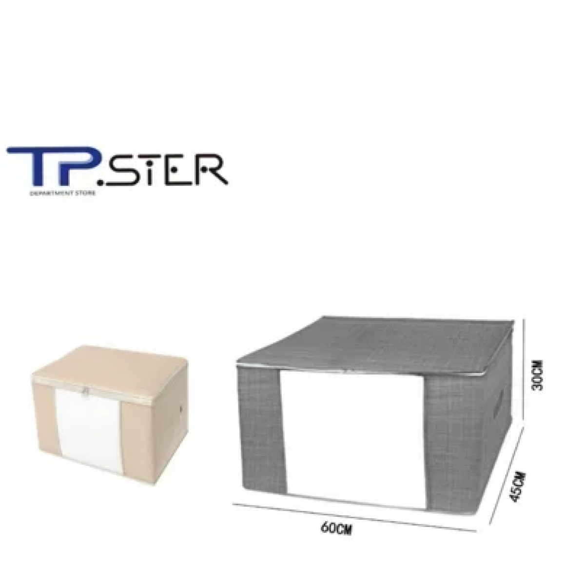 Tpster 29460 Θήκη Αποθήκευσης Ρούχων σε Γκρι Χρώμα 60x45x30cm