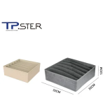 Tpster 29462 Υφασμάτινο Organizer Συρταριών Ρούχων Γκρι Mε 6 Θέσεις 32x32x12cm