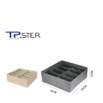 Tpster 29463 Υφασμάτινο Organizer Συρταριών Ρούχων Γκρι Mε 8 Θέσεις 32x32x12cm