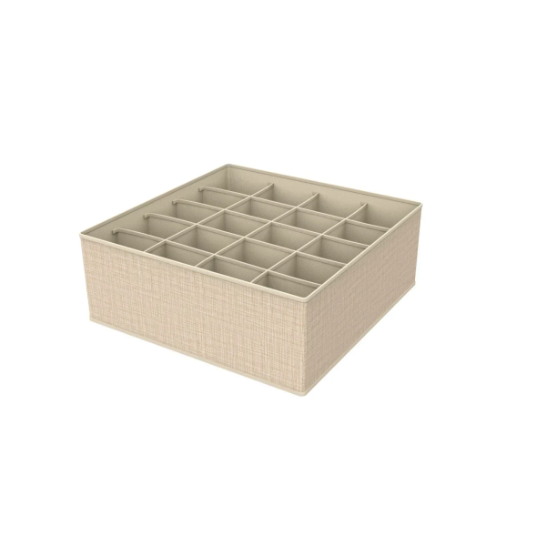 Tpster 29466 Υφασμάτινο Organizer Συρταριών Ρούχων Μπεζ Mε 20 Θέσεις 32x32x12cm