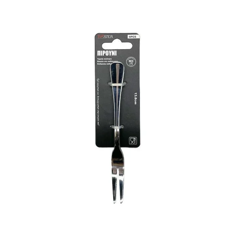 Tpster 33008 Σετ Πιρούνια Ανοξείδωτα Ασημί 13.8cm 6τμχ