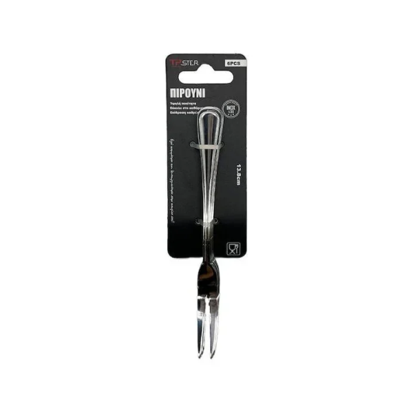 Tpster 33032 Σετ Πιρούνια Ανοξείδωτα Ασημί 13.8cm 6τμχ