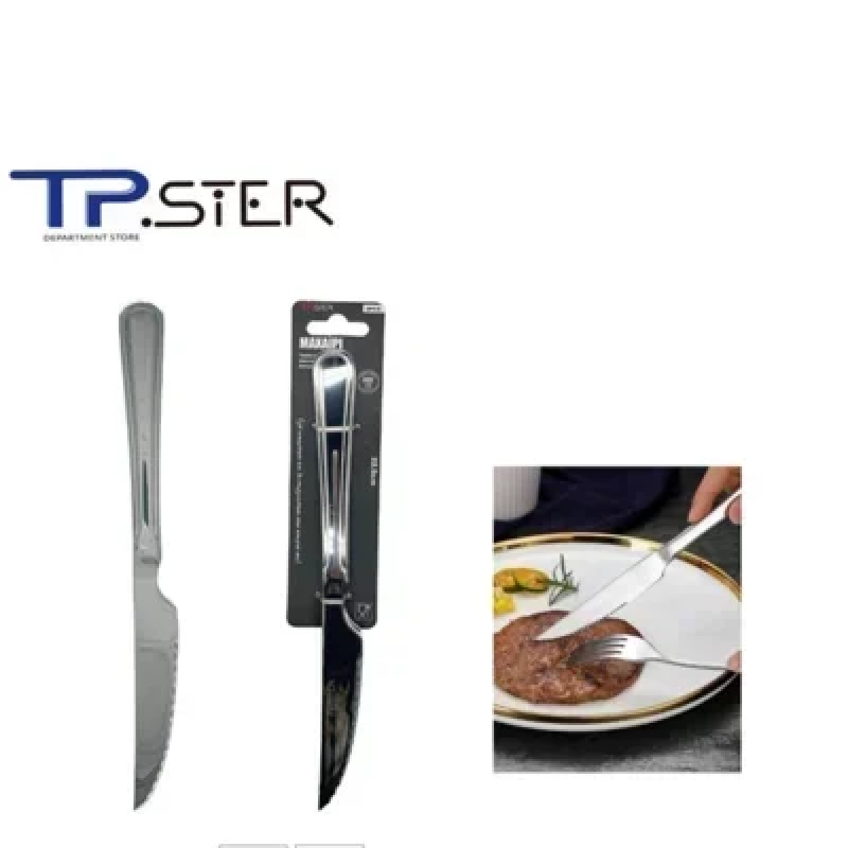 Tpster 33042 Μαχαίρια Steak από Ανοξείδωτο Ατσάλι 22.5cm 2τμχ