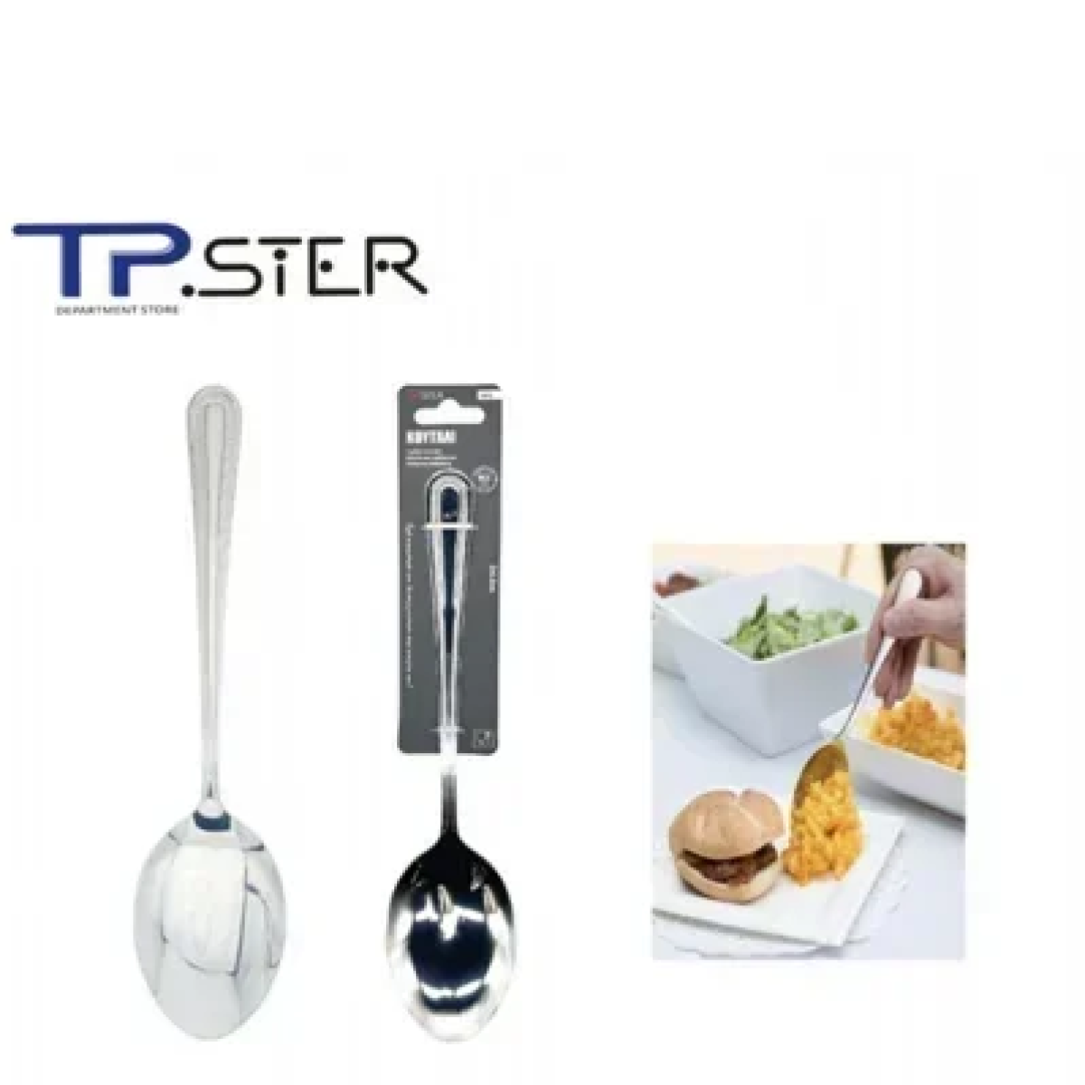 Tpster 33085 Κουτάλι Φαγητού Ανοξείδωτο Ασημί 24.9cm