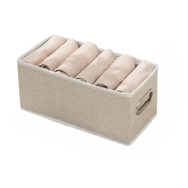 Υφασμάτινο Κουτί Αποθήκευσης Μπεζ 15x31x15cm 36080