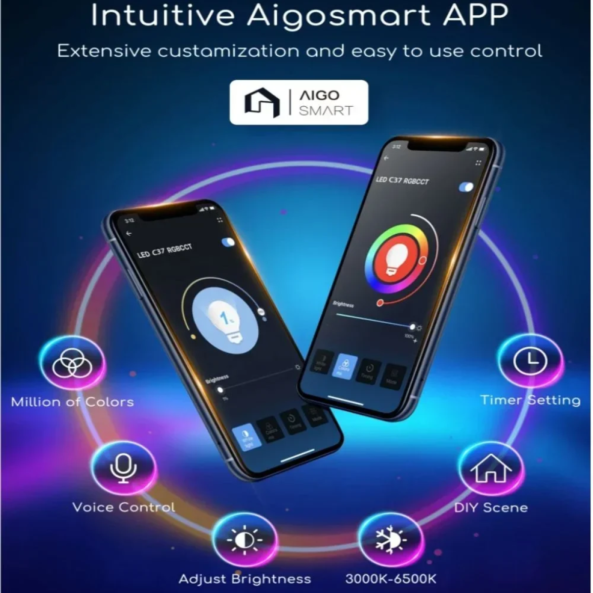 Aigostar Smart WiFi Λάμπα Led E27 806 lm