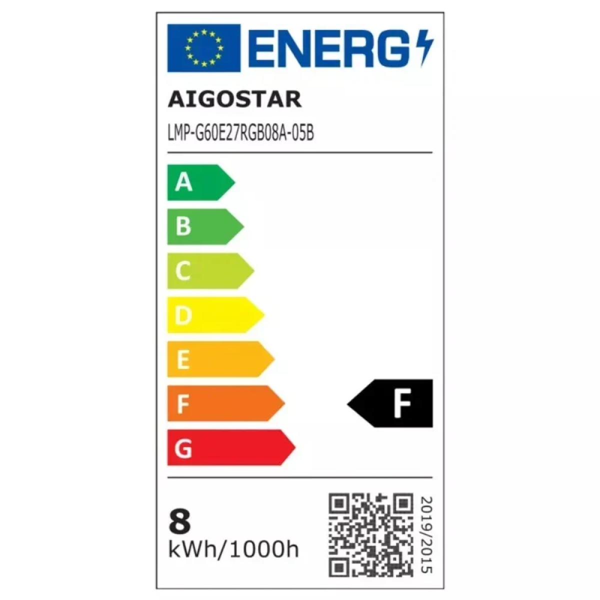 Aigostar Smart Wifi Λάμπα E27 8W 3000K+RGB