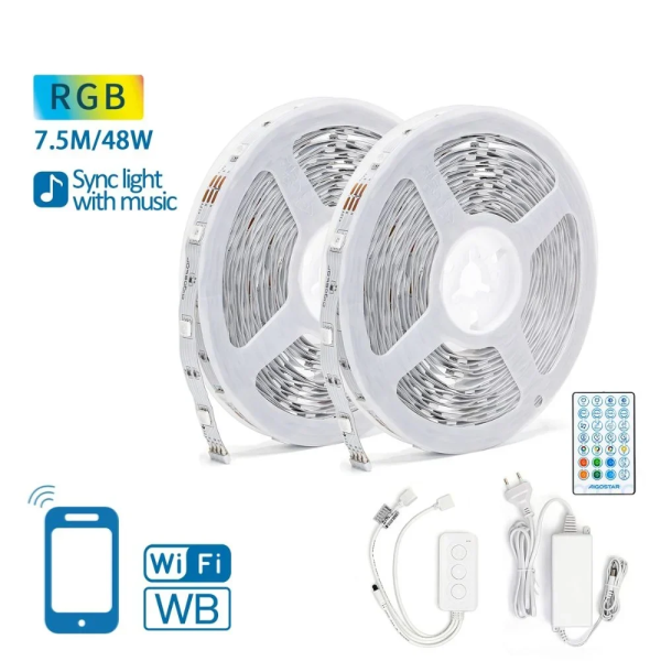 Aigostar Ταινία LED Τροφοδοσίας 12V RGB Μήκους 2*7.5m