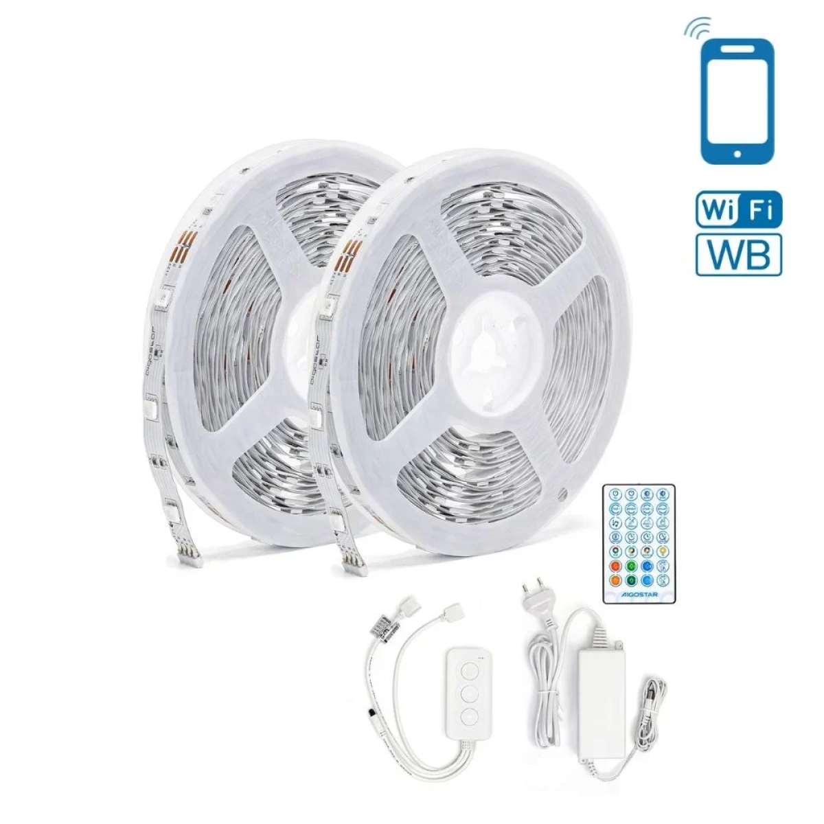 Aigostar Ταινία LED Τροφοδοσίας 12V RGB Μήκους 2*7.5m