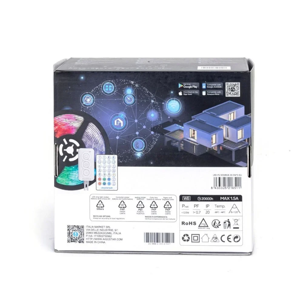 Aigostar Ταινία LED Τροφοδοσίας 12V RGB Μήκους 5m