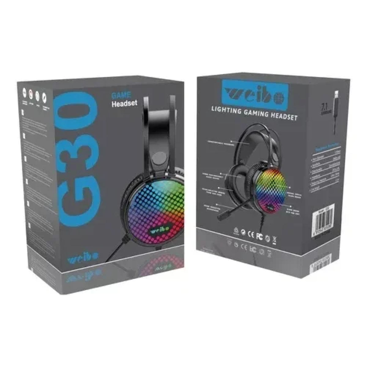 Ακουστικά Gaming με Μικρόφωνο & RGB Φωτισμό Weibo G30