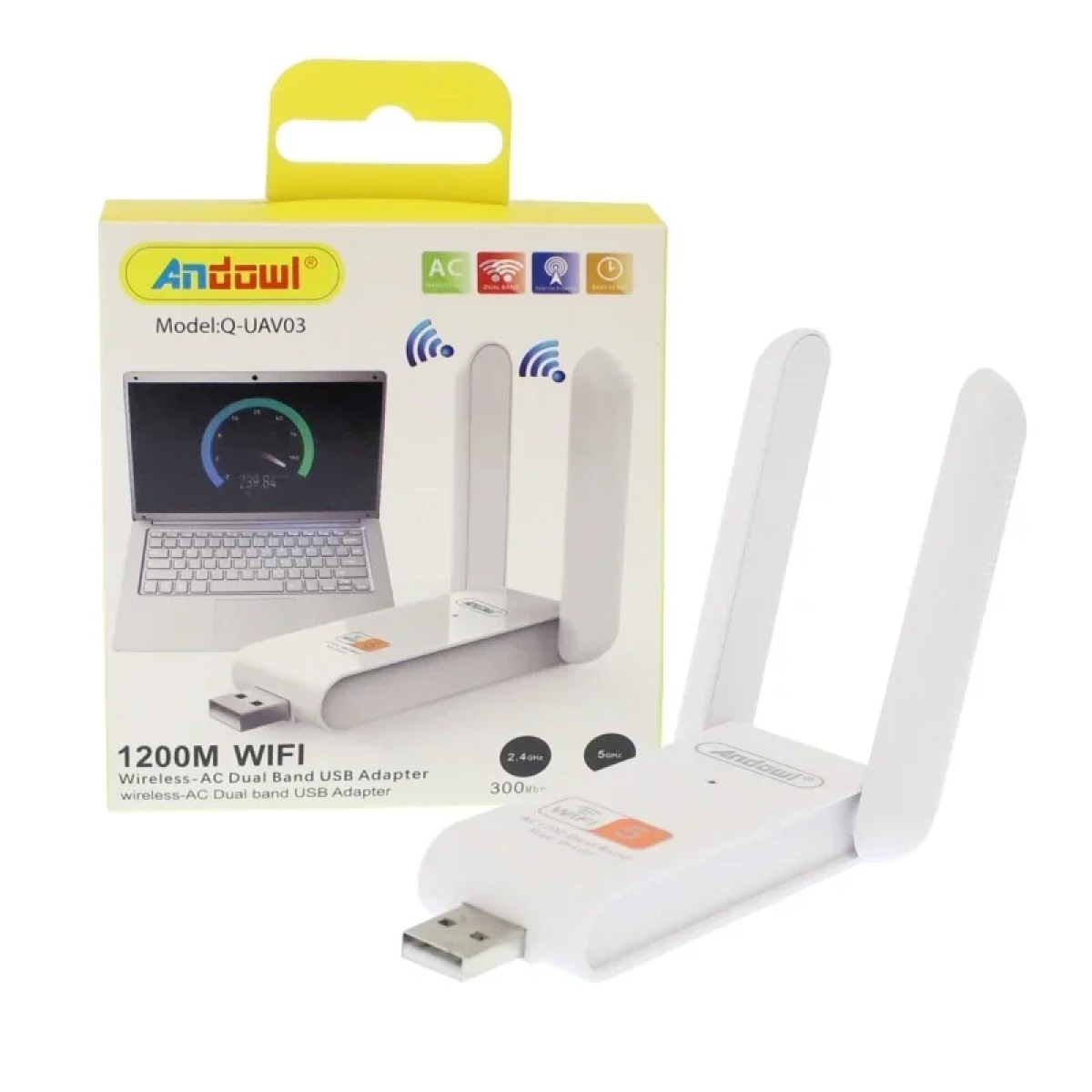 Andowl Q-UAV03 Ασύρματος USB Αντάπτορας Δικτύου 866Mbps